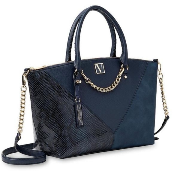 Victoria's Secret Croc Colorblock Victoria Carryall Tote Bag - Picture 3 of 10